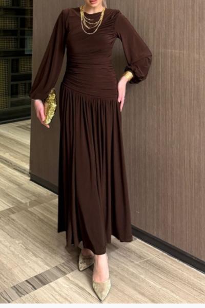 Ahenk Elbise Kahverengi