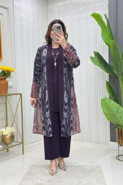 Amine 3lü Takım Mor