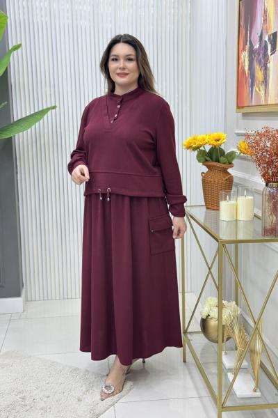 Aybüke Etekli Takım Bordo