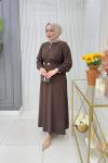 Ayşenur Etekli Takım  Kahverengi