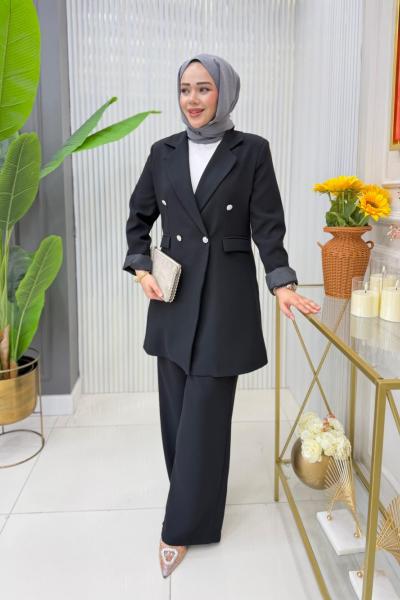 Ayşin Pantolonlu Takım Siyah