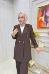 Ayşin Pantolonlu Takım Kahverengi