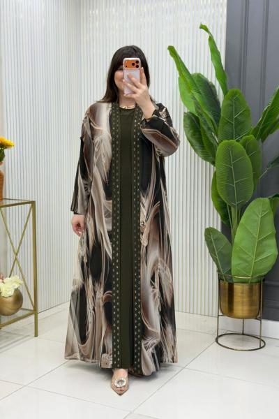 Bergüzar Elbise  Haki