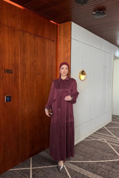 BERİVAN Elbise Bordo