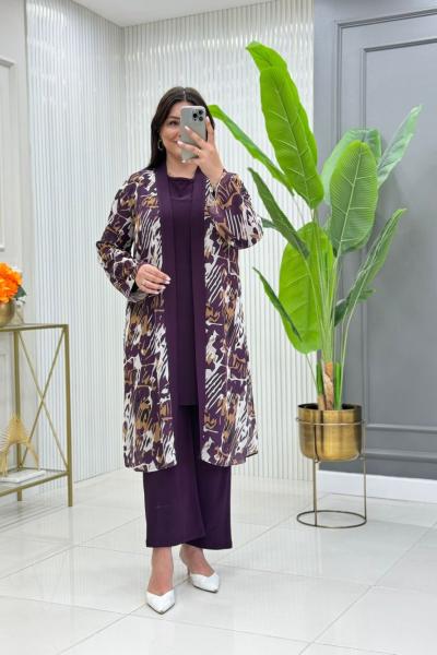 Candan Üçlü Takım Mor