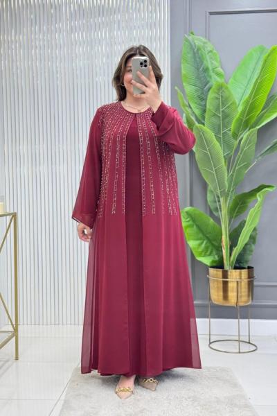 Cansel Elbise Bordo