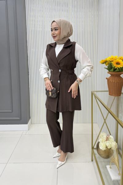 Ceylan Üçlü Takım Kahverengi