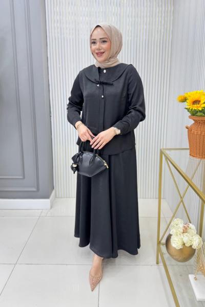 Elçin Etekli Takım Siyah