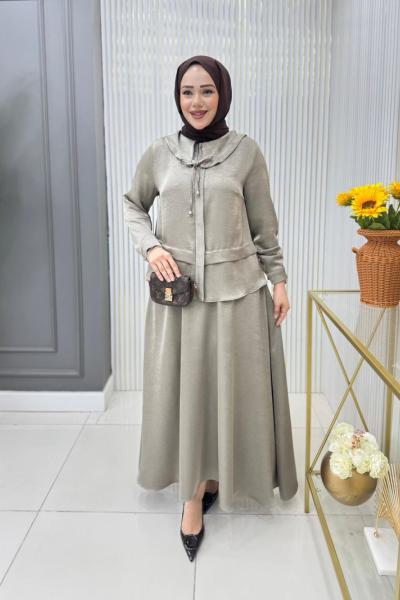 Elçin Etekli Takım Taş Rengi