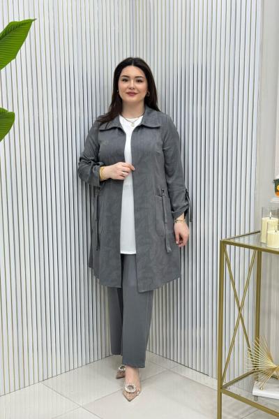 Emel Üçlü Takım Gri