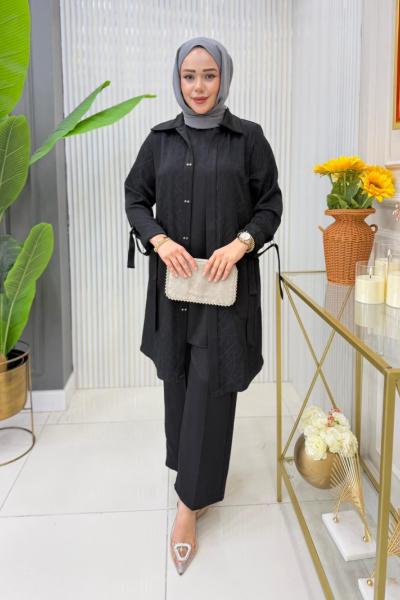 Emine Üçlü Takım Siyah