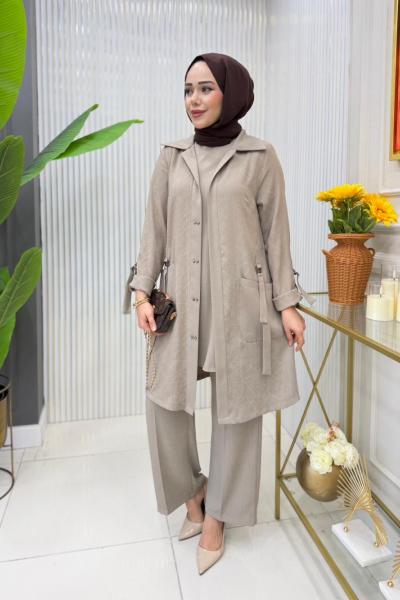 Emine Üçlü Takım Taş Rengi