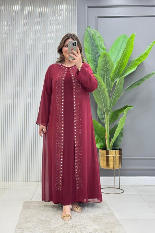 Fadime Elbise Bordo