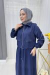 Fahriye Ceketli Elbise Lacivert