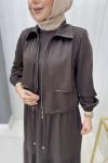 Fahriye Ceketli Elbise Acı Kahve