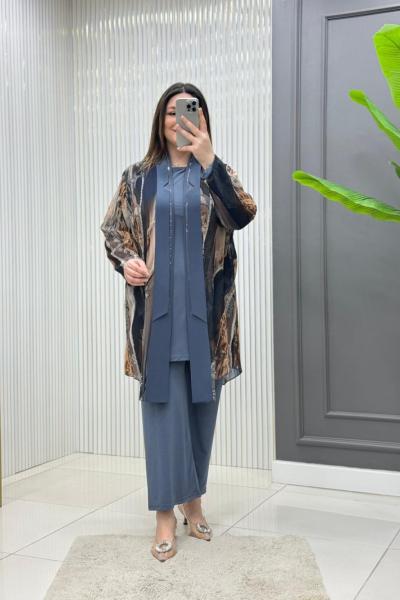 Göksel 3lü Takım  Petrol Mavisi