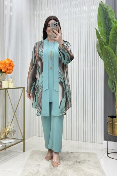 Gökşin Üçlü Takım Mint Yeşili