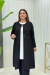 Hafsa Üçlü Takım  Siyah
