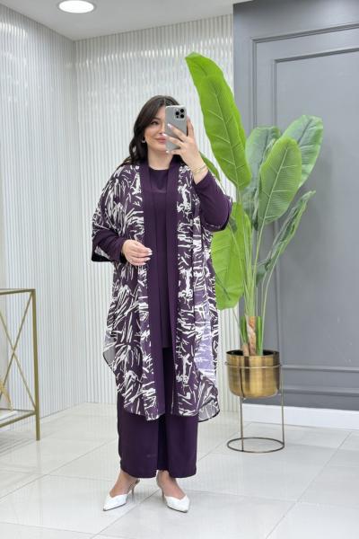 Hazan Üçlü Takım Mor