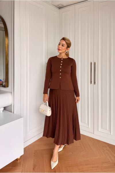 Hicran Etekli Takım Kahverengi