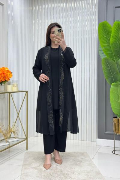 Hülya 3lü Takım Siyah