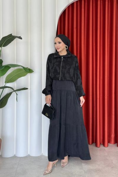 İkbal Elbise Takım Siyah