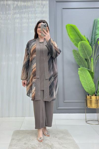 Işık 3lü Takım Koyu Vizon