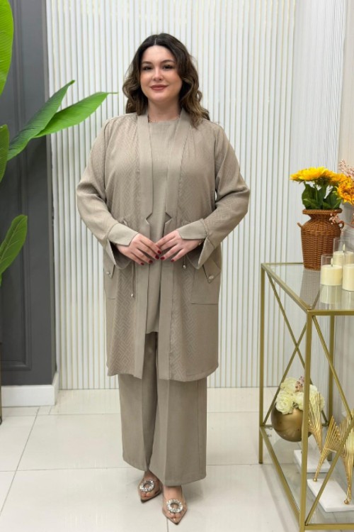 Kayla Üçlü Takım Taş Rengi