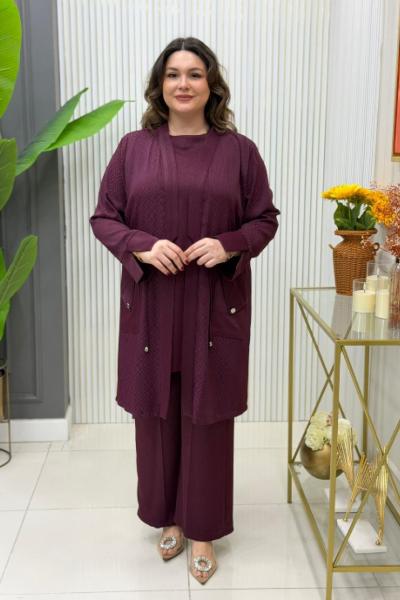 Kayla  Üçlü Takım Bordo