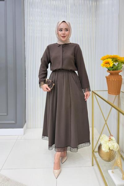 Kevser Etekli Takım Kahverengi