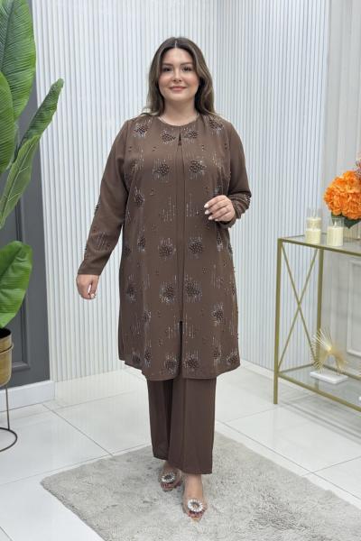 Lamiya Takım Koyu Kahverengi