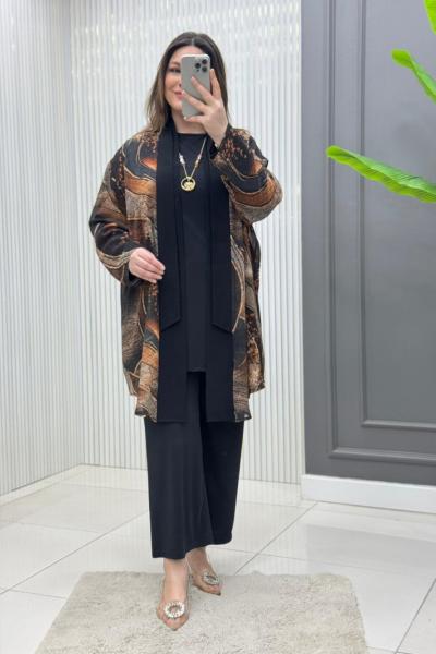 Medine 3lü Takım Siyah