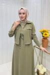 Meltem Ceketli Elbise Takım Yağ Yeşili
