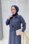 Meryem  Ceketli Elbise Takım  Lacivert