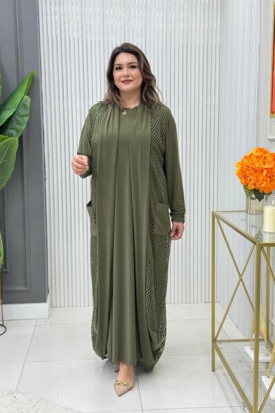 Mine Yelekli Elbise Haki