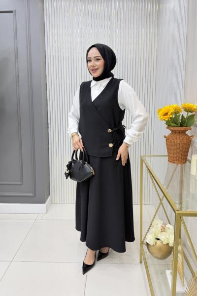 Müjde Etekli Takım Siyah