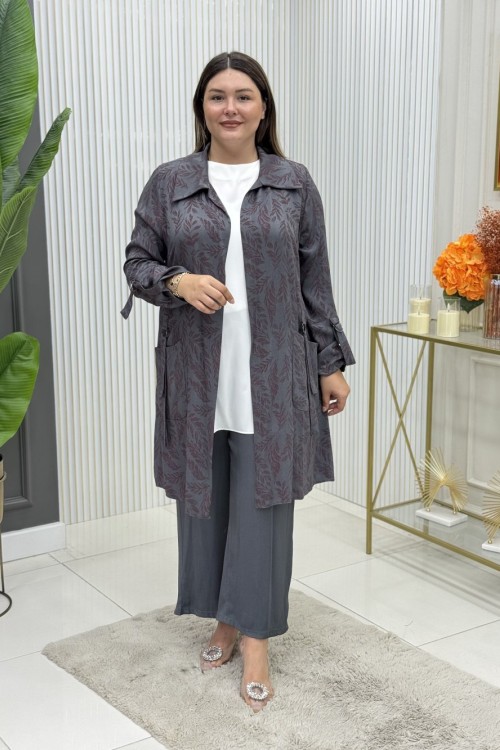 Nergis Üçlü Takım Gri