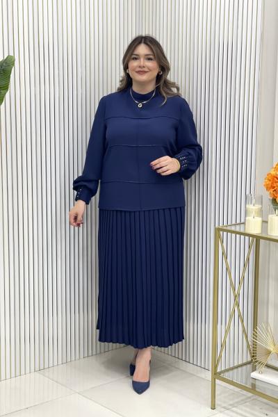 Nezaket Etekli Takım Lacivert