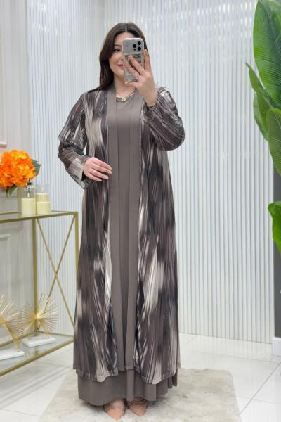 Nisa Elbise Koyu Vizon