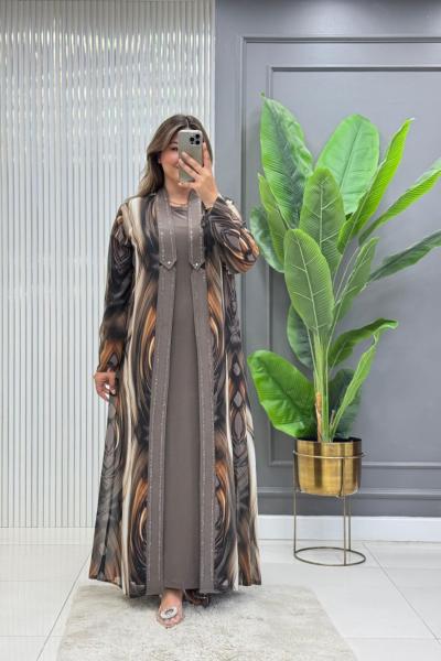 Oya Elbise Koyu Vizon