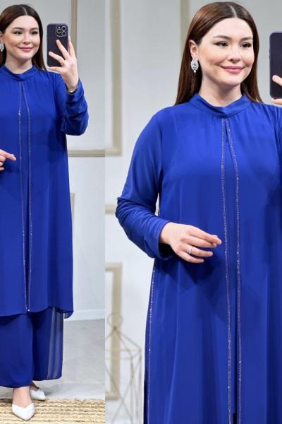 Piraye Takım Saks Mavisi