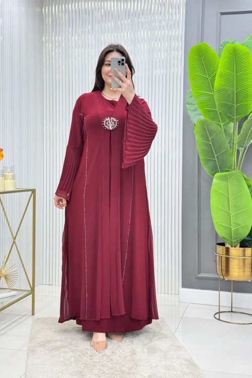 Selda Elbise Bordo