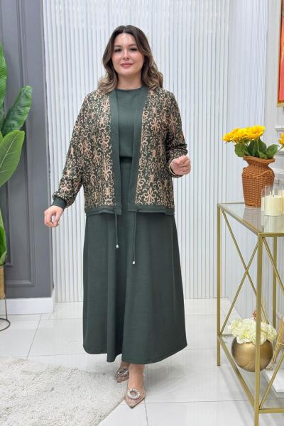Sümeyra 3lü Etekli Takım Haki