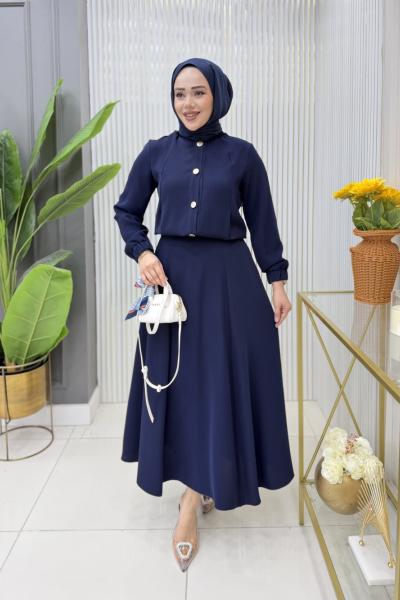 Yasemin  Etekli Takım  Lacivert