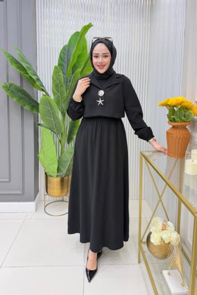 Yıldız Etekli Takım Siyah