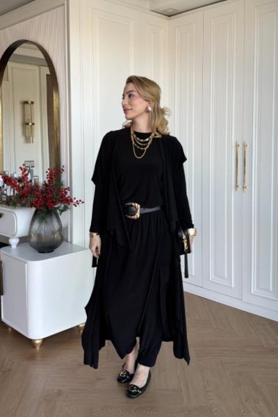 Zarife Üçlü Takım Siyah