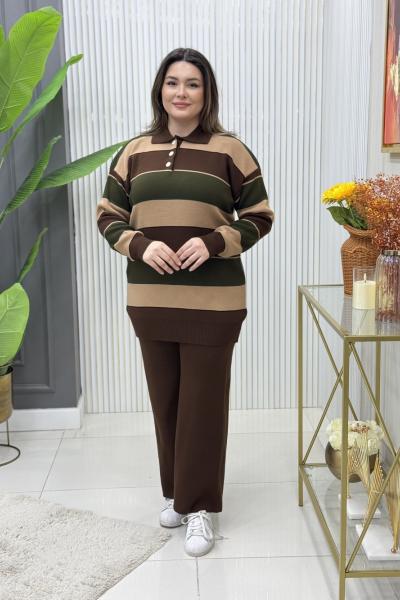 Zerrin Triko Takım  Kahverengi