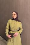 Adile Elbise Yağ Yeşili  YAĞ YEŞİLİ