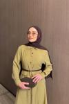 Adile Elbise Yağ Yeşili  YAĞ YEŞİLİ