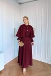 Adile Elbise Bordo Bordo